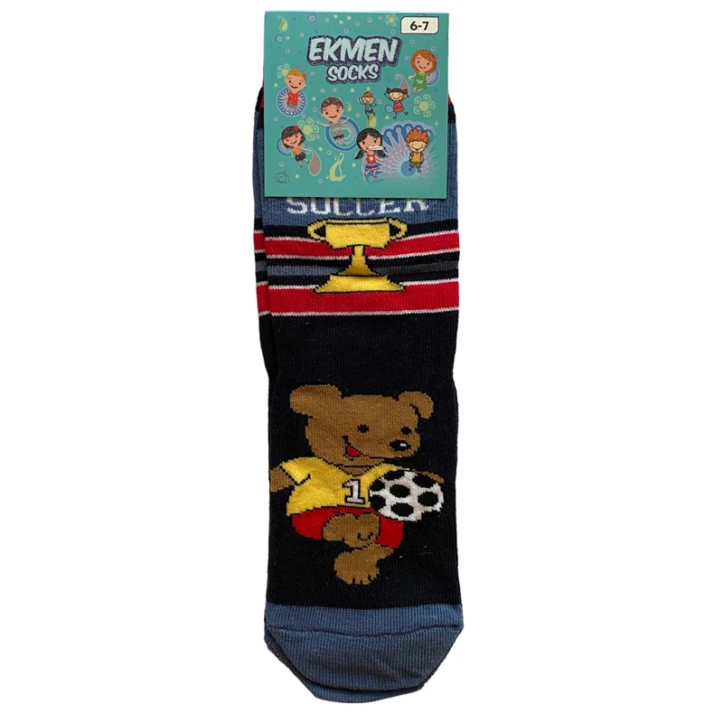 جوراب ساق کوتاه پسرانه اکمن ترک مدل نخی