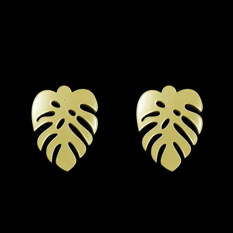 گوشواره طلا 18 عیار زنانه مدوپد مدل برگ کد GA1-14962