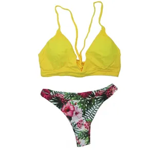 مایو زنانه مدل 90 رنگ زرد