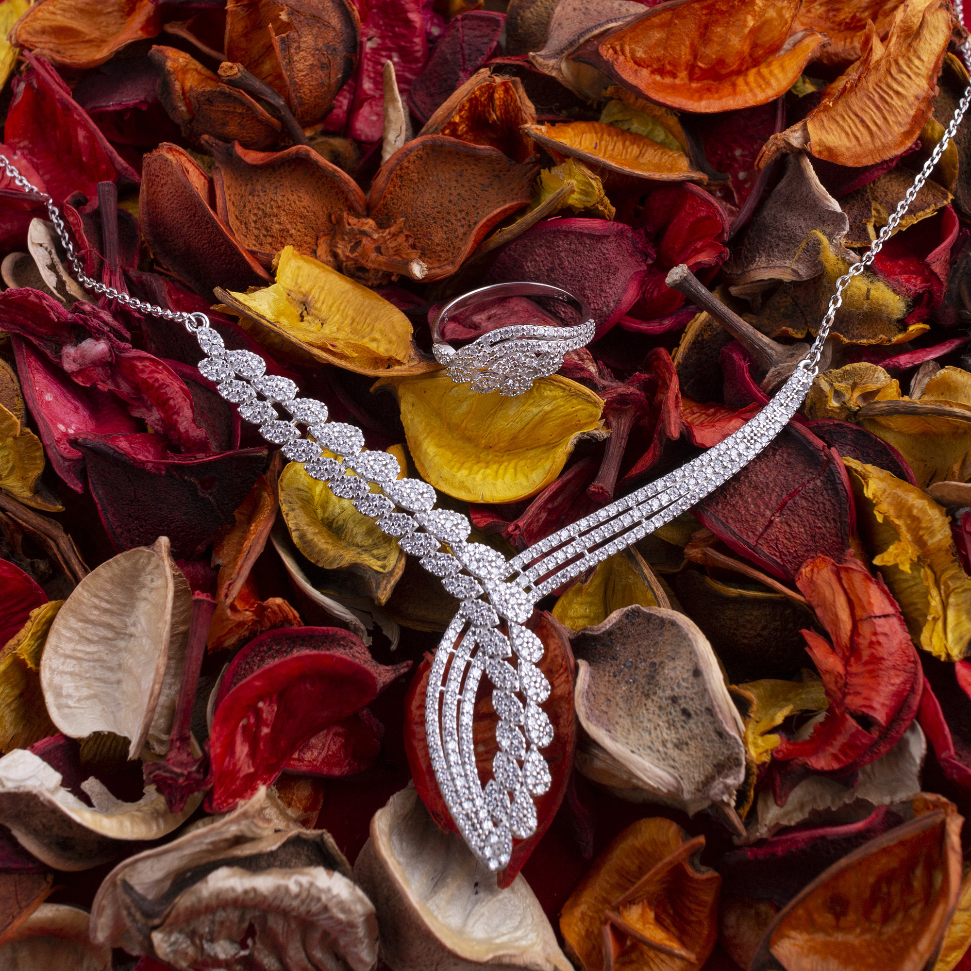 ست نقره زنانه مدل تنیسی AMT_M131