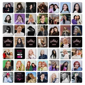 مگنت خندالو طرح بلک پینک BLACKPINK مدل مربعی کد 39 مجموعه 49 عددی