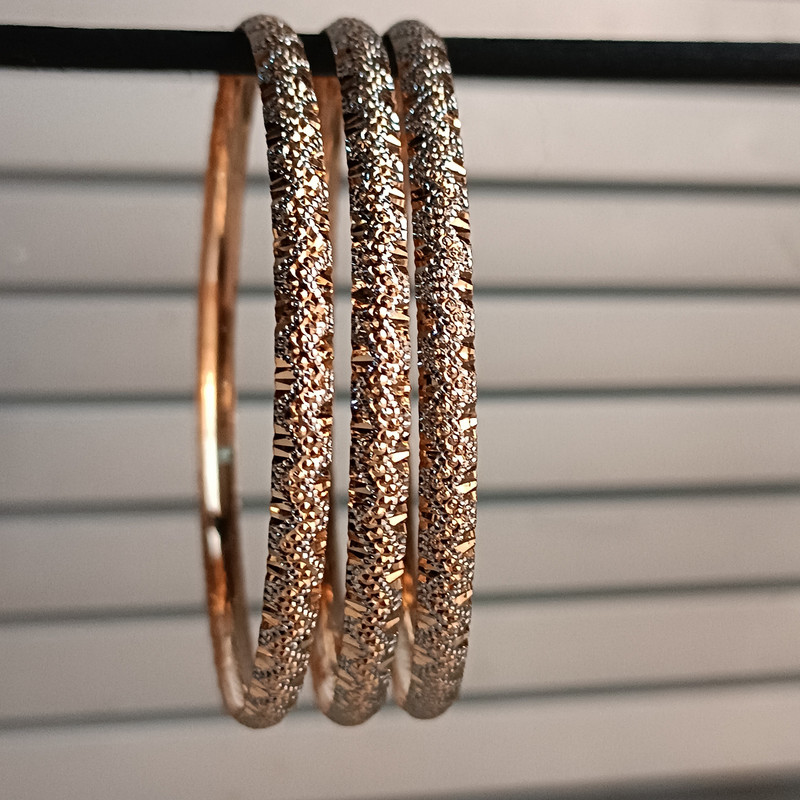 النگو طلا 18 عیار زنانه مدل تراش کد T197s1 بسته 3 عددی