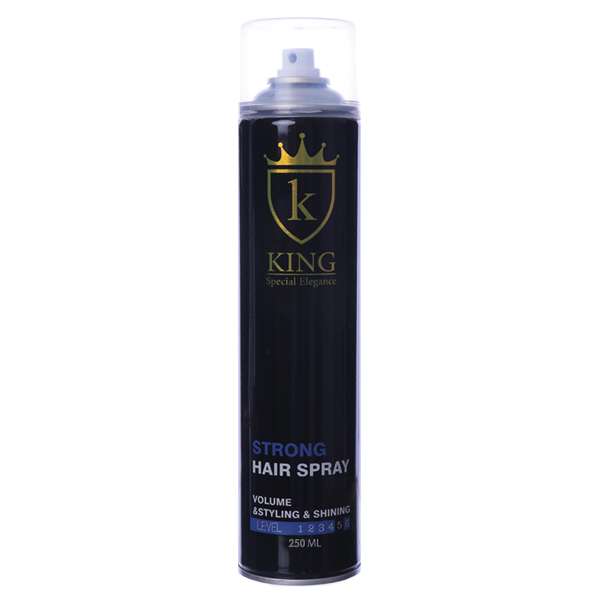 اسپری حالت دهنده مو کینگ مدل Strong حجم 250 میلی لیتر اسپری حالت دهنده مو کینگ مدل Strong حجم 250 میلی لیتر
