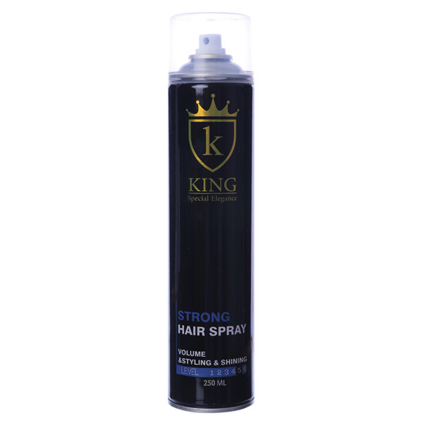 اسپری حالت دهنده مو کینگ مدل Strong حجم 250 میلی لیتر اسپری حالت دهنده مو کینگ مدل Strong حجم 250 میلی لیتر