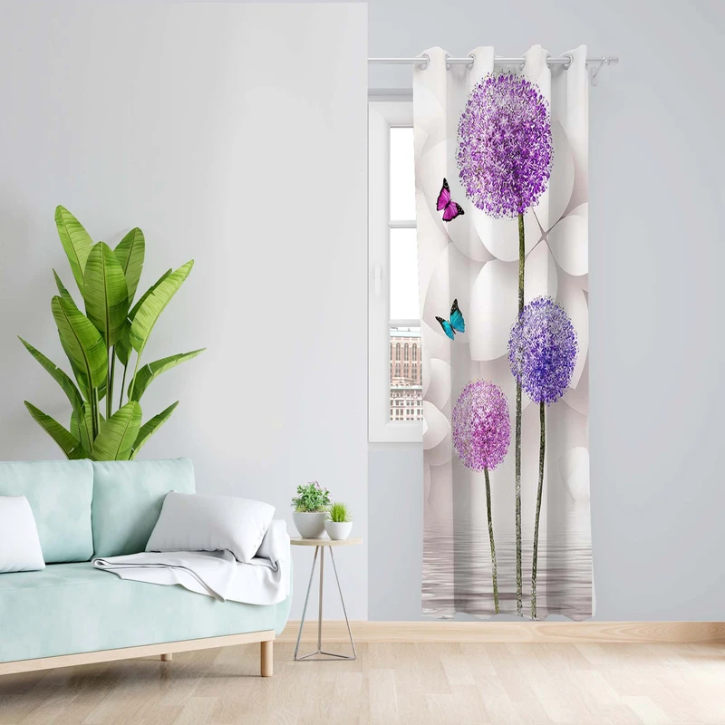 پرده طرح قاصدک مدل مخمل پانچی کد 4981 z سایز 140x200 سانتی متر