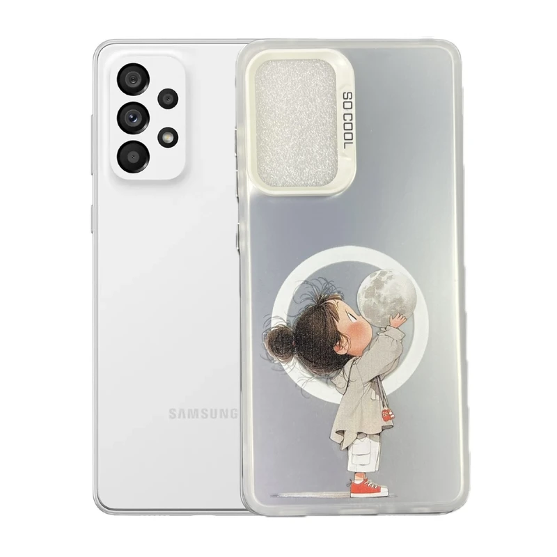 کاور طرح دختر و ماه مناسب برای گوشی موبایل سامسونگ Galaxy A52