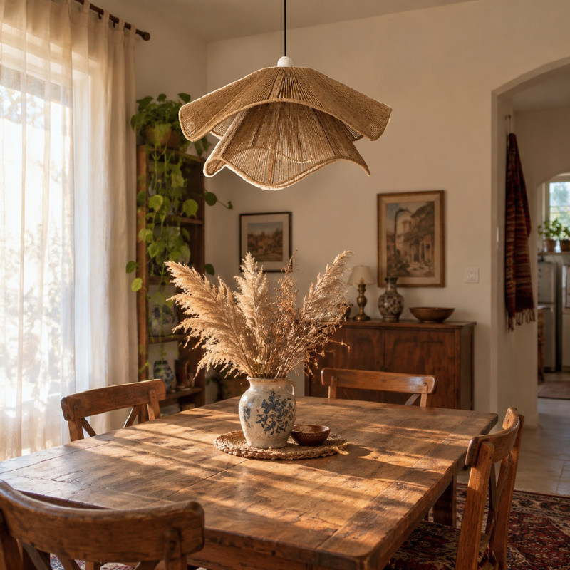 لوستر بافتنی مدل لاله رافیا کد R-60