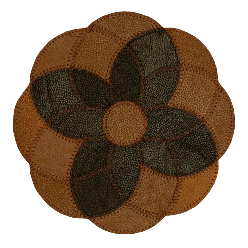 رومیزی مدل چرم طبیعی طرح گل هندسی کد 0086