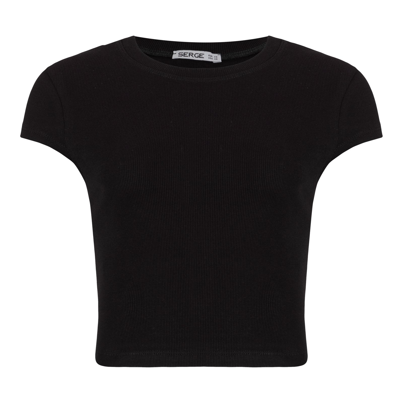 تی شرت آستین کوتاه زنانه سرژه مدل 203376 یقه گرد رنگ مشکی