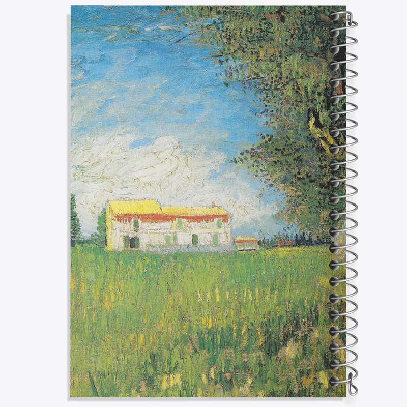 دفتر مشق 100 برگ خندالو طرح خانه در مزرعه گندم ونسان ونگوگ (Van Gogh) کد 36786