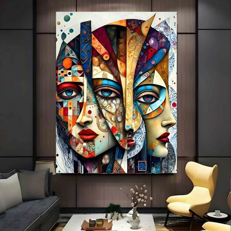 پوستر پارچه ای طرح چهره مدل گرافیکی کد BK24031