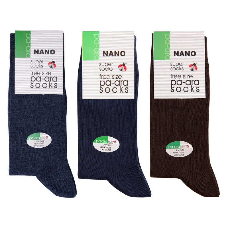 جوراب مردانه پاآرا مدل نانو 30 کد 1060 مجموعه 3 عددی