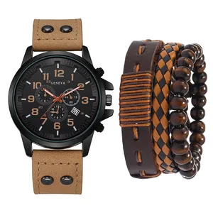 ست ساعت مچی عقربه‌ای کوارتز و دستبند مردانه جنوا مدل 583-3 LB