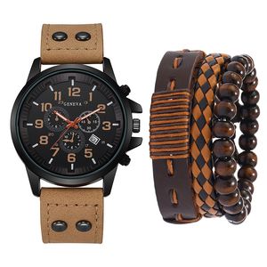 ست ساعت مچی عقربه‌ای کوارتز و دستبند مردانه جنوا مدل 583-3 LB