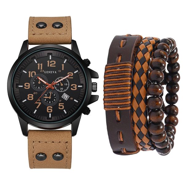 ست ساعت مچی عقربه‌ای کوارتز و دستبند مردانه جنوا مدل 583-3 LB