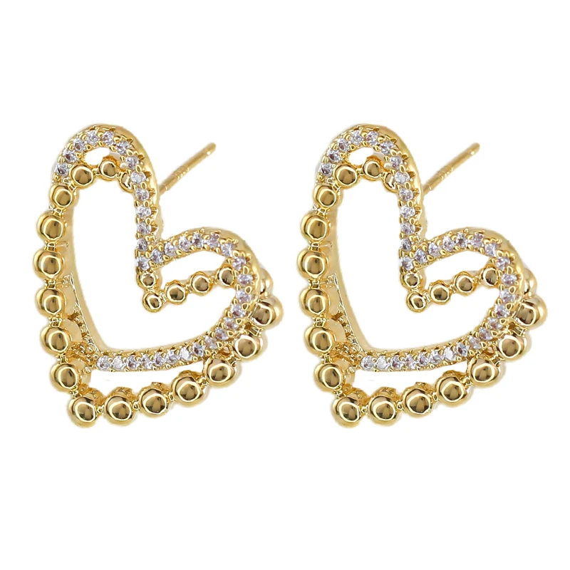 گوشواره میخی زنانه زودیکا مدل قلبی کد AAC1439