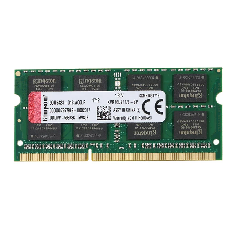 رم لپ تاپ DDR3L تک کاناله 12800 مگاهرتز CL11 كينگستون مدل PC3L  ظرفيت 8 گيگابايت