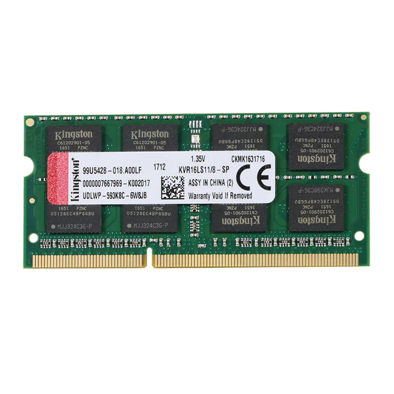 رم لپ تاپ DDR3L تک کاناله 12800 مگاهرتز CL11 كينگستون مدل PC3L  ظرفيت 8 گيگابايت