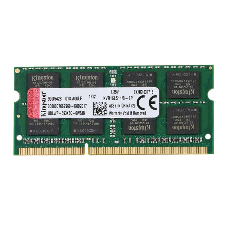 رم لپ تاپ DDR3L تک کاناله 12800 مگاهرتز CL11 كينگستون مدل PC3L ظرفيت 8 گيگابايت رم لپ تاپ DDR3L تک کاناله 12800 مگاهرتز CL11 كينگستون مدل PC3L ظرفيت 8 گيگابايت