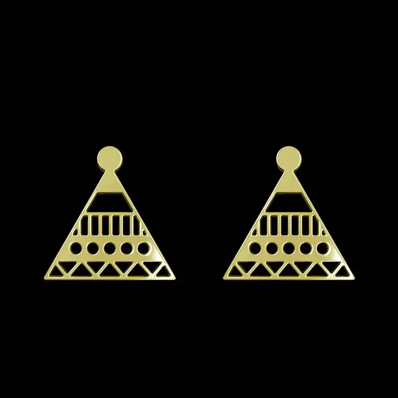 گوشواره طلا 18 عیار زنانه مدوپد مدل مثلث کد GA1-14983