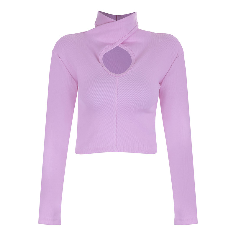 بلوز آستین بلند زنانه پپا مدل Choker رنگ صورتی