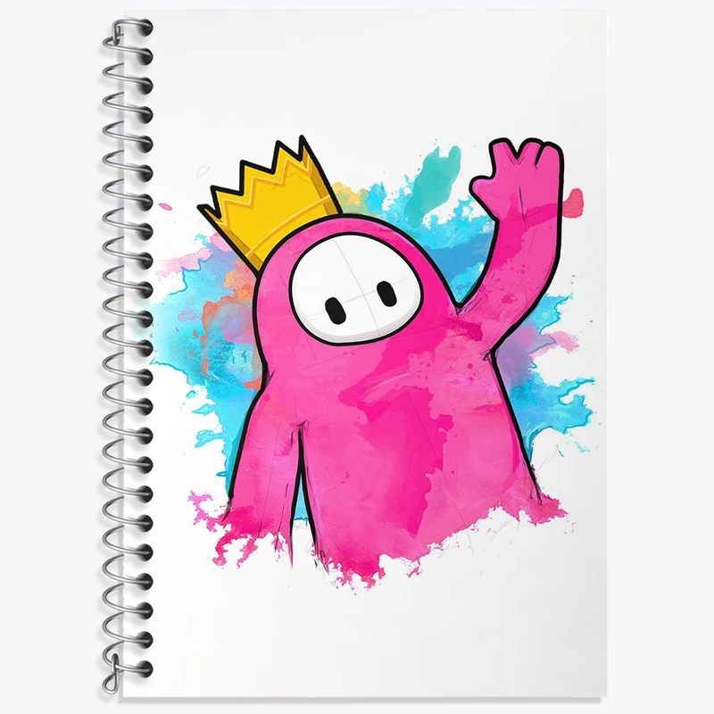 دفتر زبان 50 برگ خندالو مدل سه خط طرح بازی فال گایز (Fall Guys) کد 32832