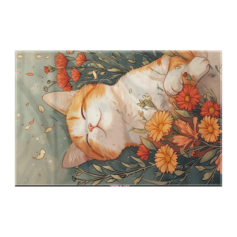 کاغذ کادو ترمه طراحان ایده مدل گربه در گل کد strm1081