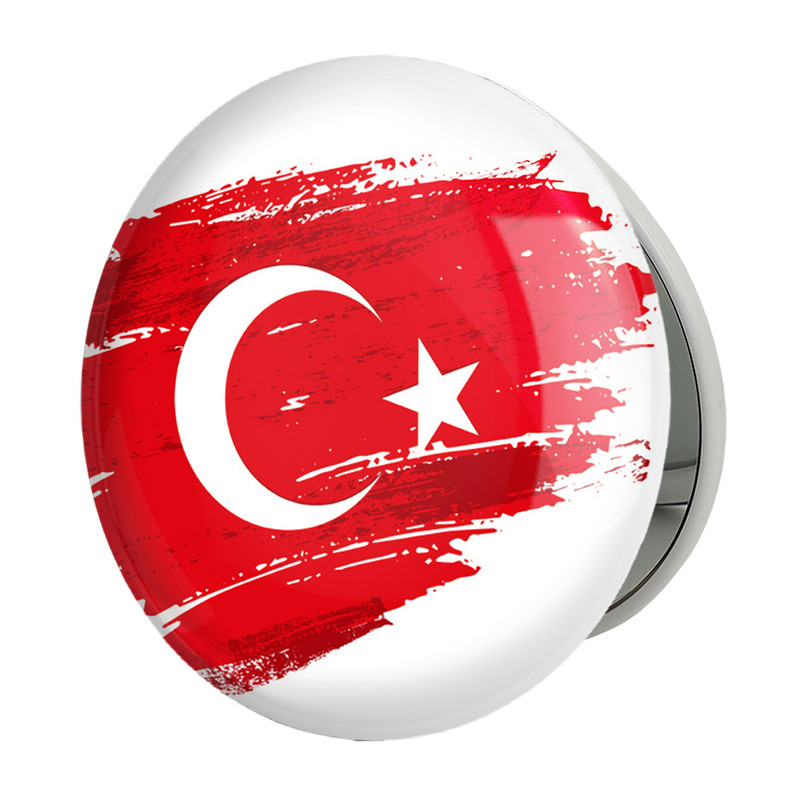 آینه جیبی خندالو طرح پرچم ترکیه مدل تاشو کد 20616 