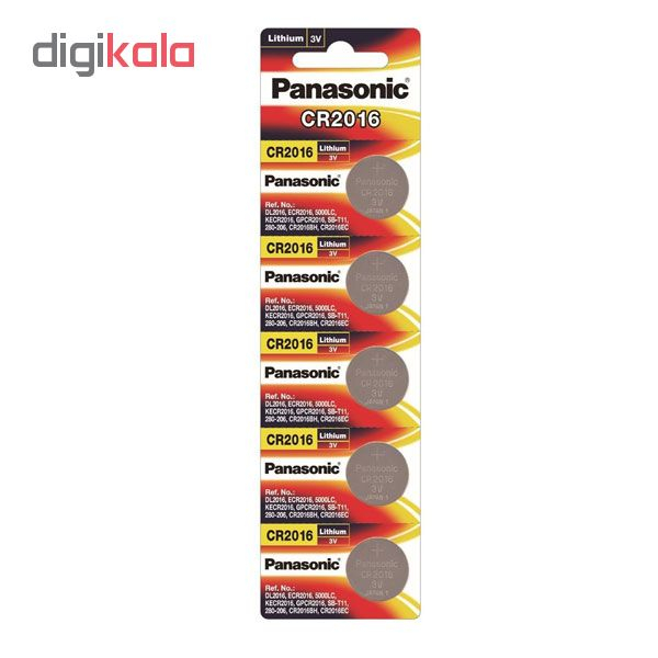 باتری سکه ای پاناسونیک مدل CR2016 بسته 5 عددی