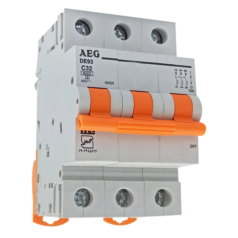 فیوز مینیاتوری سه فاز 32 آمپر آ ا گ مدل DE93 کد C32