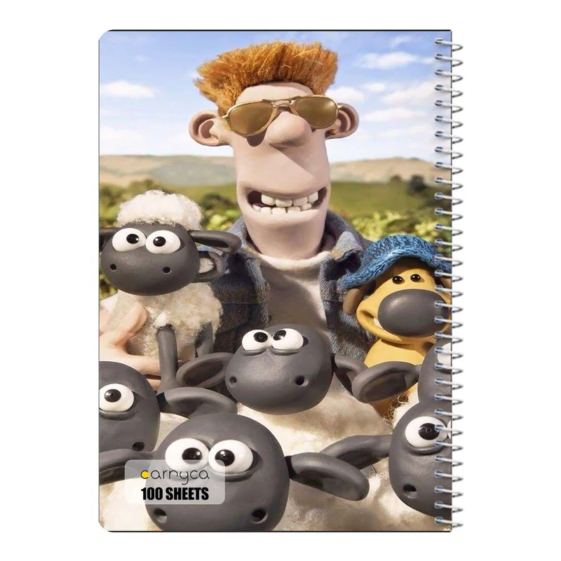 دفتر مشق 100 برگ سیمی کارنیکا طرح بره ناقلا shuan the sheep کد 27511