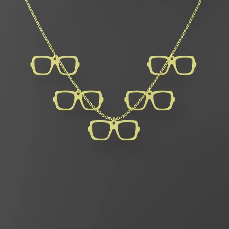 گردنبند طلا 18 عیار زنانه مدوپد مدل عینک کد RNA17383