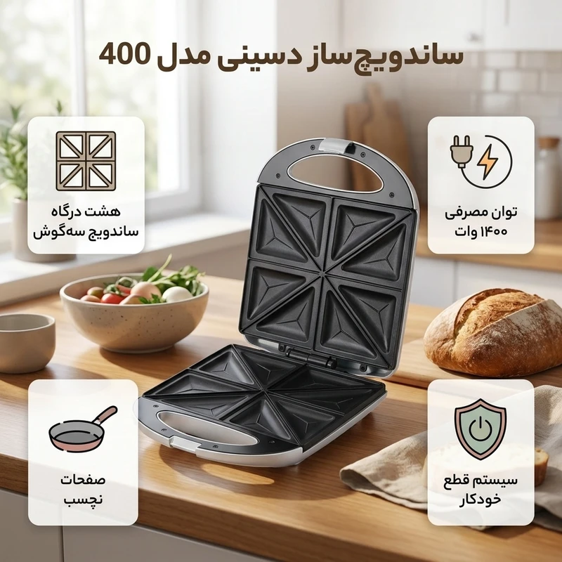 عکس شماره 2 : ساندویچ ساز دسینی مدل 400