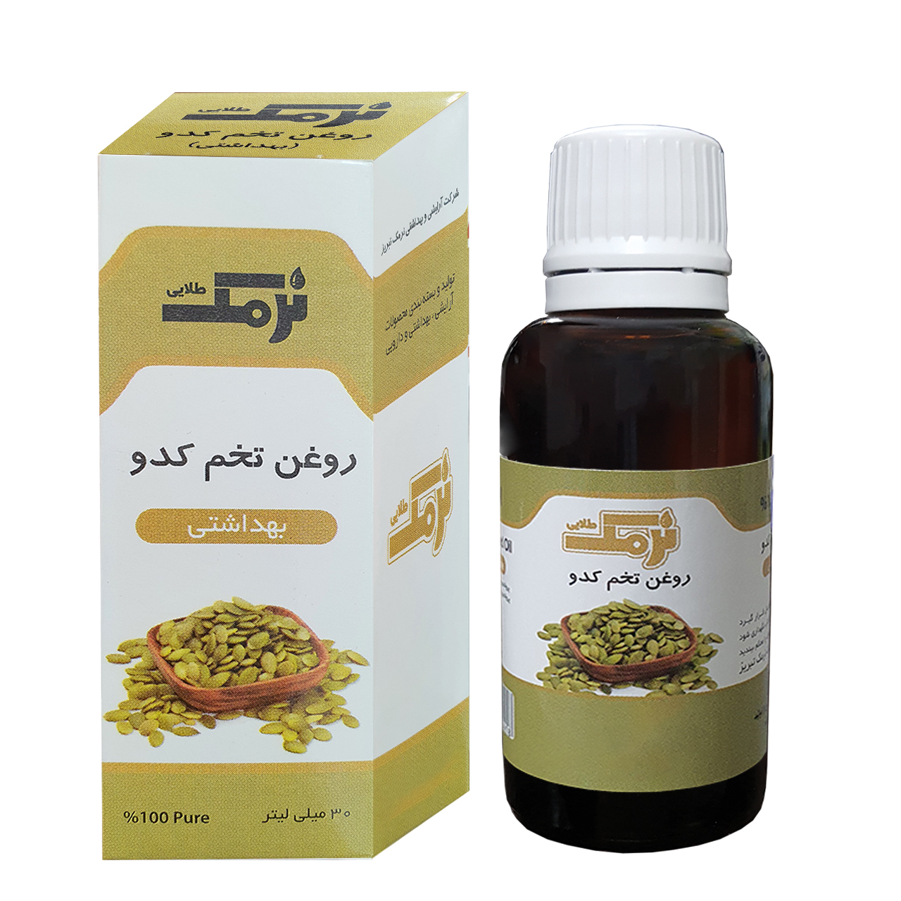 روغن تخم کدو نرمک طلایی مدل 0025 حجم 30 میلی لیتر