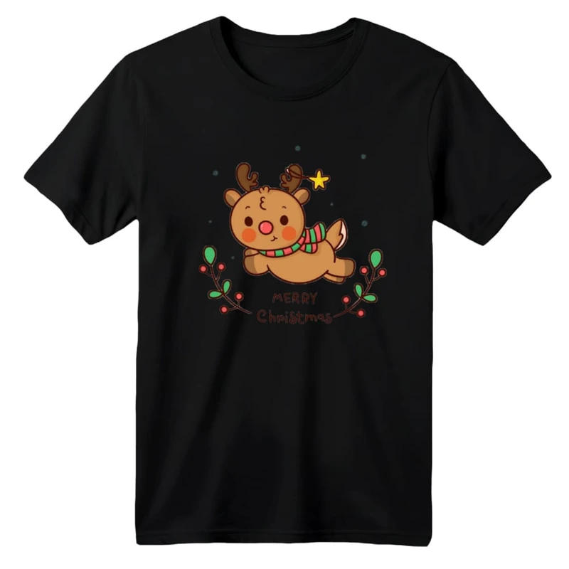 تی شرت آستین کوتاه بچگانه مدل گوزن کریسمس کد 10