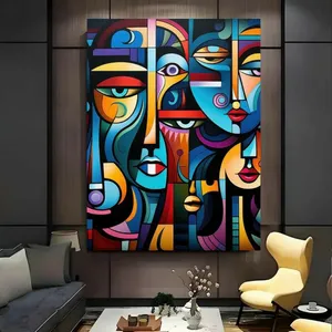 پوستر پارچه ای طرح مخمل انتزاعی مدل چهره  کد BK23871