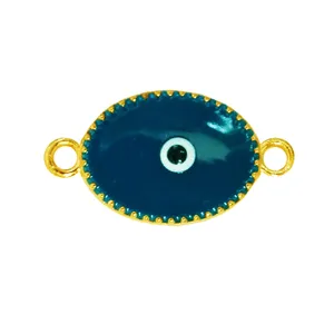 آویز دستبند دخترانه مدل چشم و نظر بیضی کد AD 579