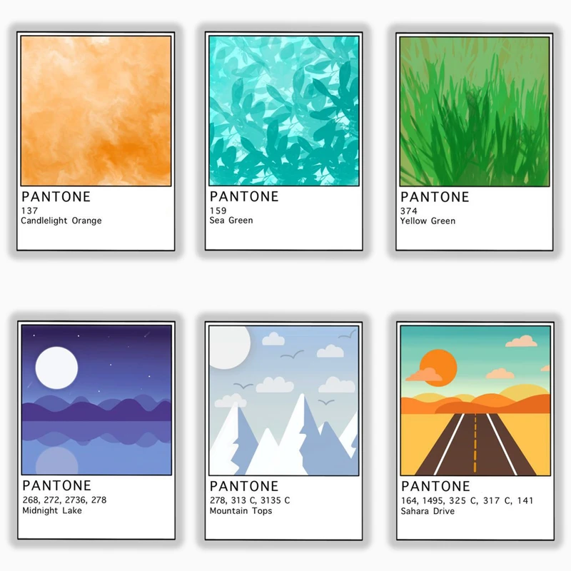 استیکر لپ تاپ و موبایل بووم طرح نقاشی پنتون کد mm9 مجموعه 6 عددی