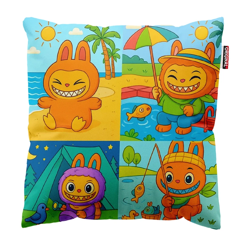 کوسن پاد آفرین مدل عروسک لبوبو کد PK401802 سایز 40*40 سانتی متر