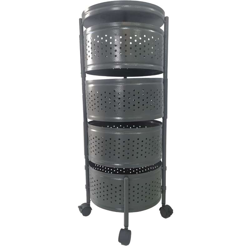 سبد سیب زمینی و پیاز ساین مدل گرد چهارطبقه چرخ دار