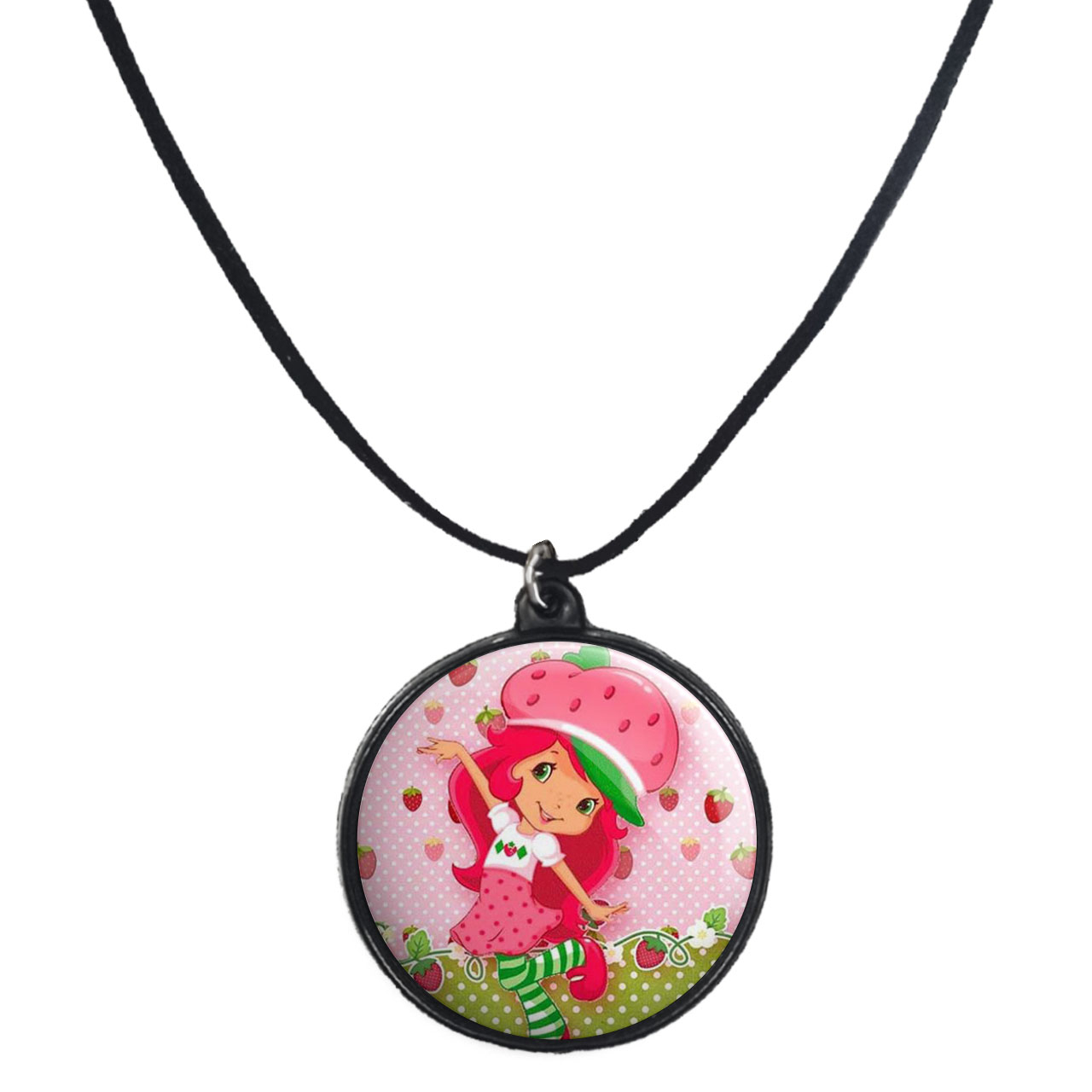 گردنبند پرمانه طرح دختر توت فرنگی کد pmb.4904 مدل دو طرفه