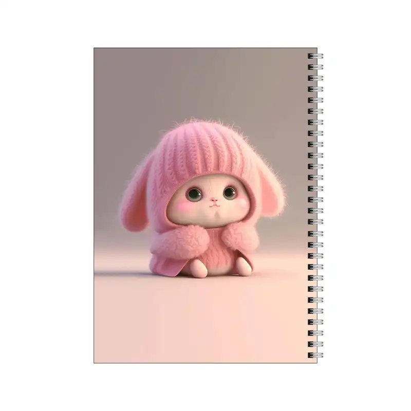 دفتر مشق 80 برگ بامبیلیپ طرح خرگوش کیوت با لباس زمستونی کد 3769627