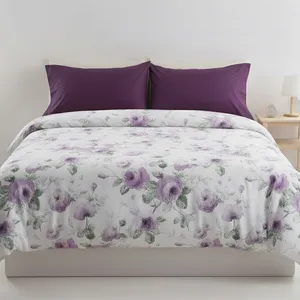 روکش لحاف پنبه انگلیش هوم مدل Rose Ivory یک نفره سایز 220x160 سانتی‌متر