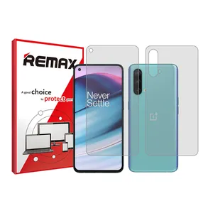 Remax clear screen protector HyGEL model suitable for One Plus Nord CE 5G mobile phone along with the back of the phone