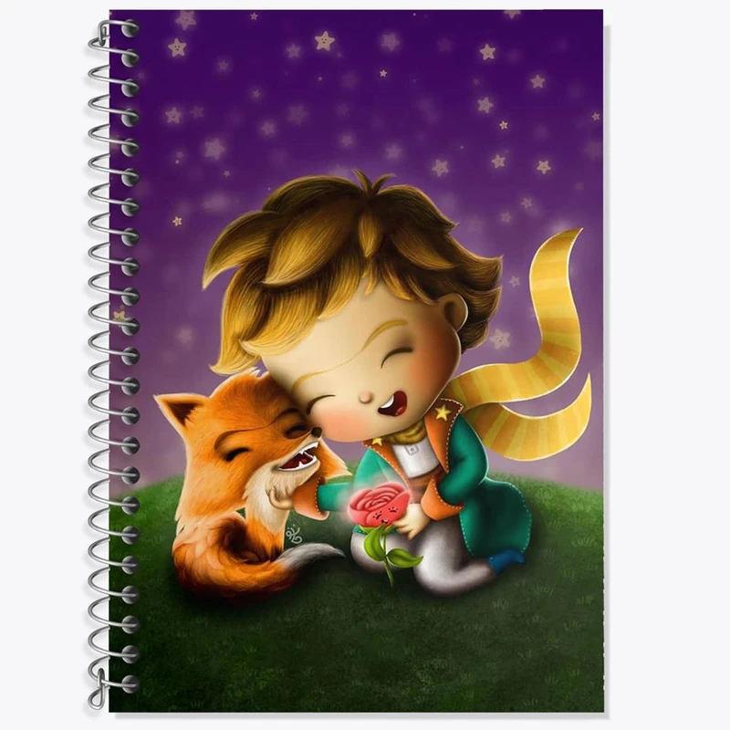 دفتر زبان 50 برگ خندالو مدل دو خط طرح شازده کوچولو کد 25782