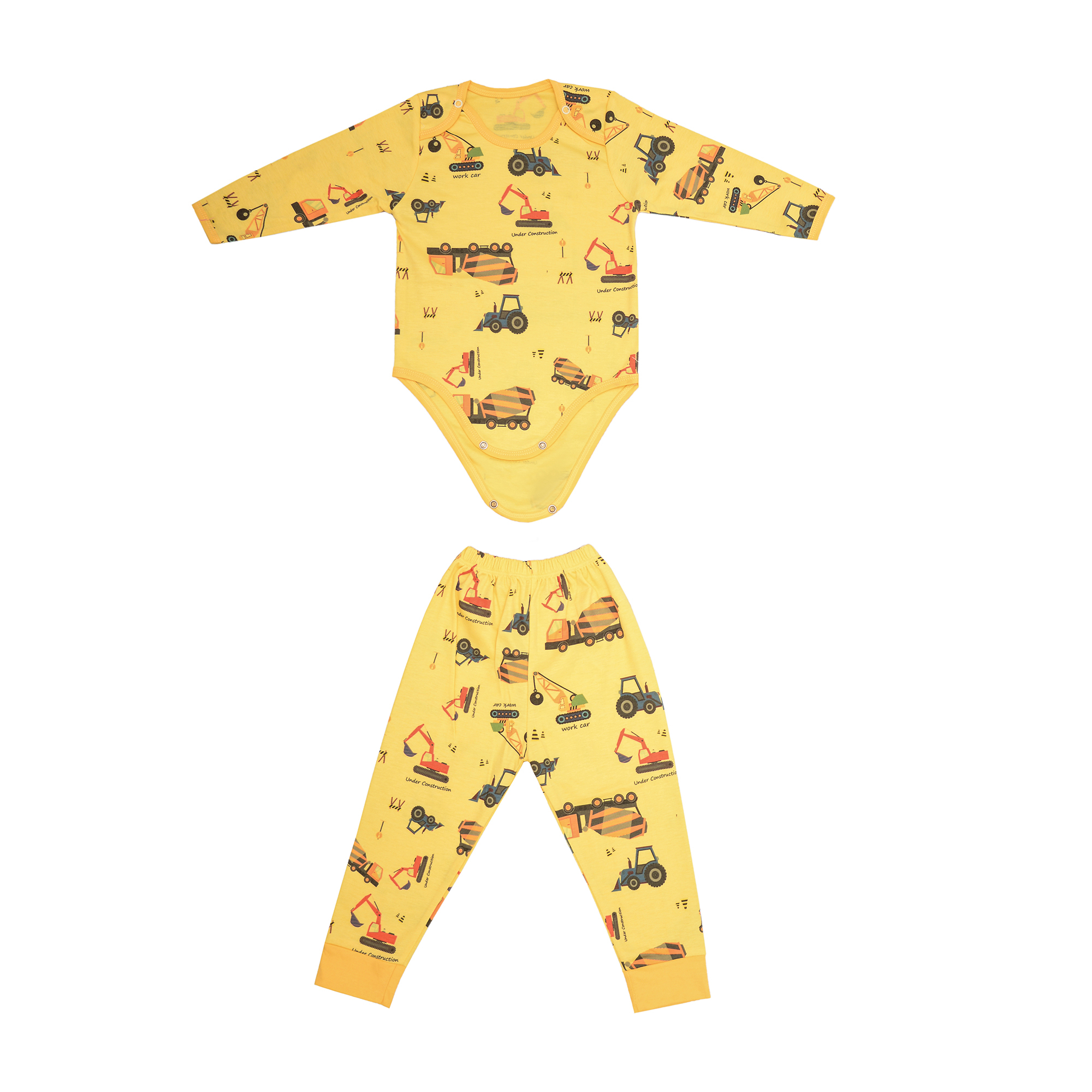 ست بادی آستین بلند و شلوار نوزادی مدل لودر