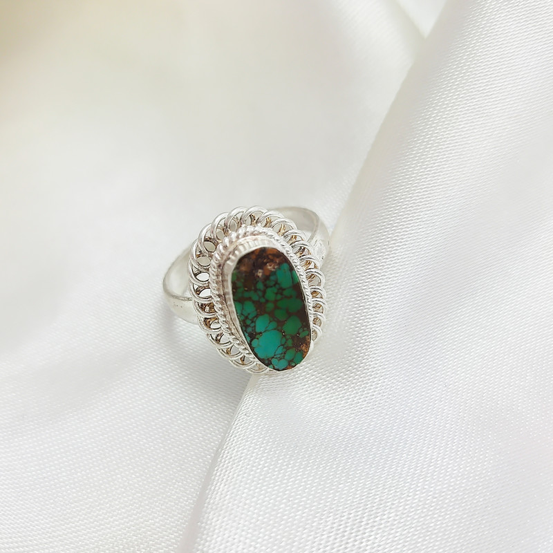 انگشتر نقره زنانه مدل فیروزه نیشابور کد NG3733