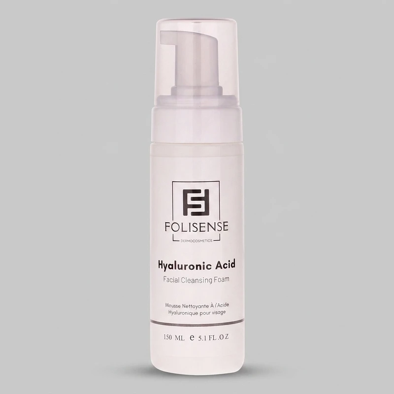 فوم شستشو صورت فولیسنس مدل Hyaluronic Acid مناسب پوست‌های معمولی و خشک حجم 150 میلی‌لیتر