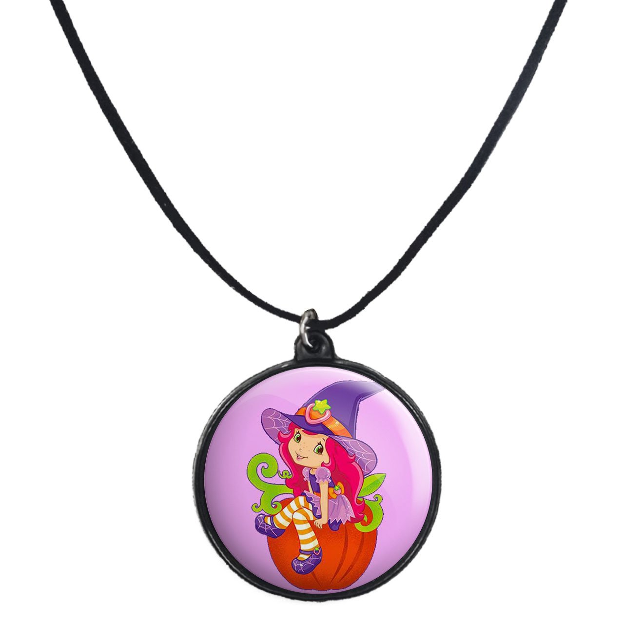 گردنبند پرمانه طرح دختر توت فرنگی کد pmb.1650 مدل دو طرفه