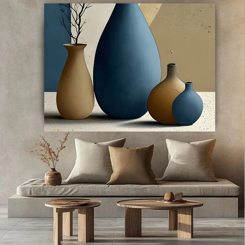 پوستر پارچه ای طرح مخمل  گلدان مدل مینیمال کد FP106793